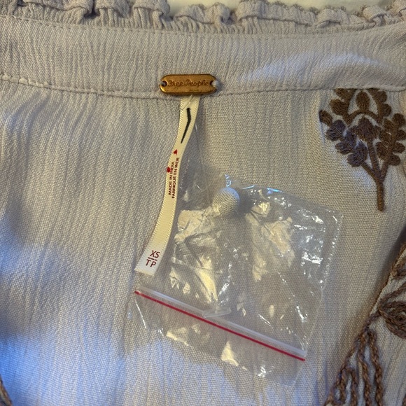 NEW FREE PEOPLE Riley Embroidered Maxi Dress Lavender‎ Purple Boho Peasant XS-M - Picture 9 of 16